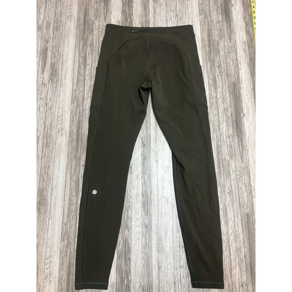 Lululemon Leggings Womens Size 8 Olive Green Yoga Athleisure Workout Casual - Picture 6 of 12